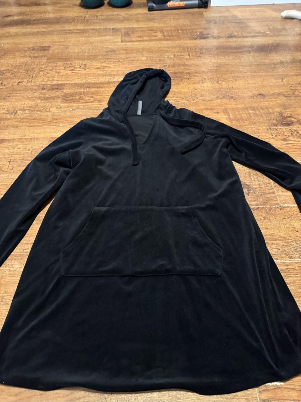 Torrid 1X Black Velour Hoodie lounge dress